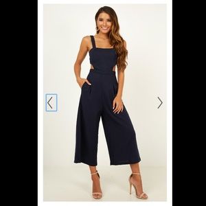Showpo Navy Cutout Jumpsuit